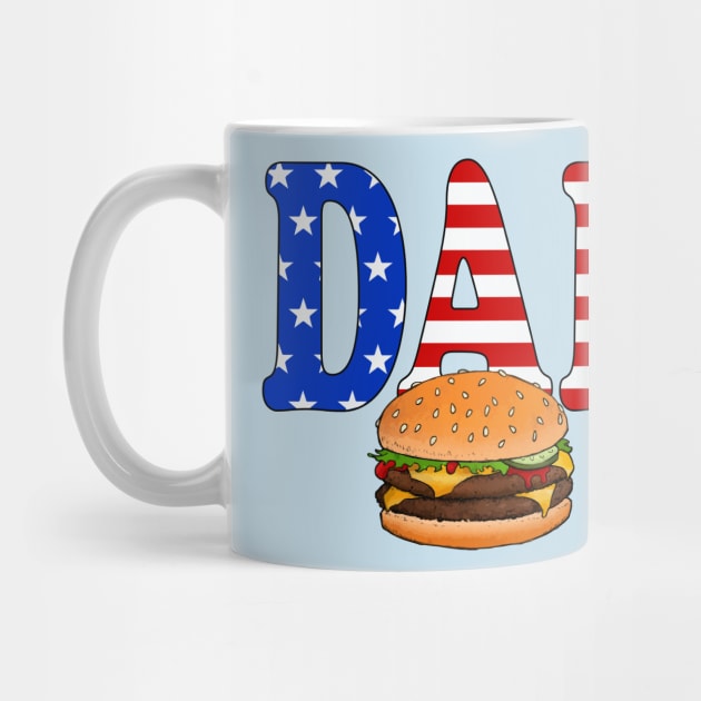 All American DAD Cheeseburger T by Justin Langenberg